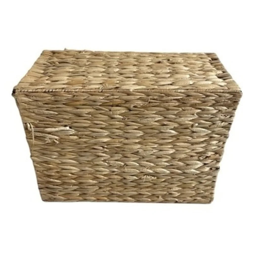 Large Tan Wicker Storage Basket Crate with Handles Home Organizer 15